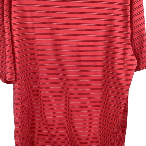 Men’s NIKE Dri-Fit Golf Striped Polo Coral striped Shirt Short Sleeve Size Large - Picture 7 of 10